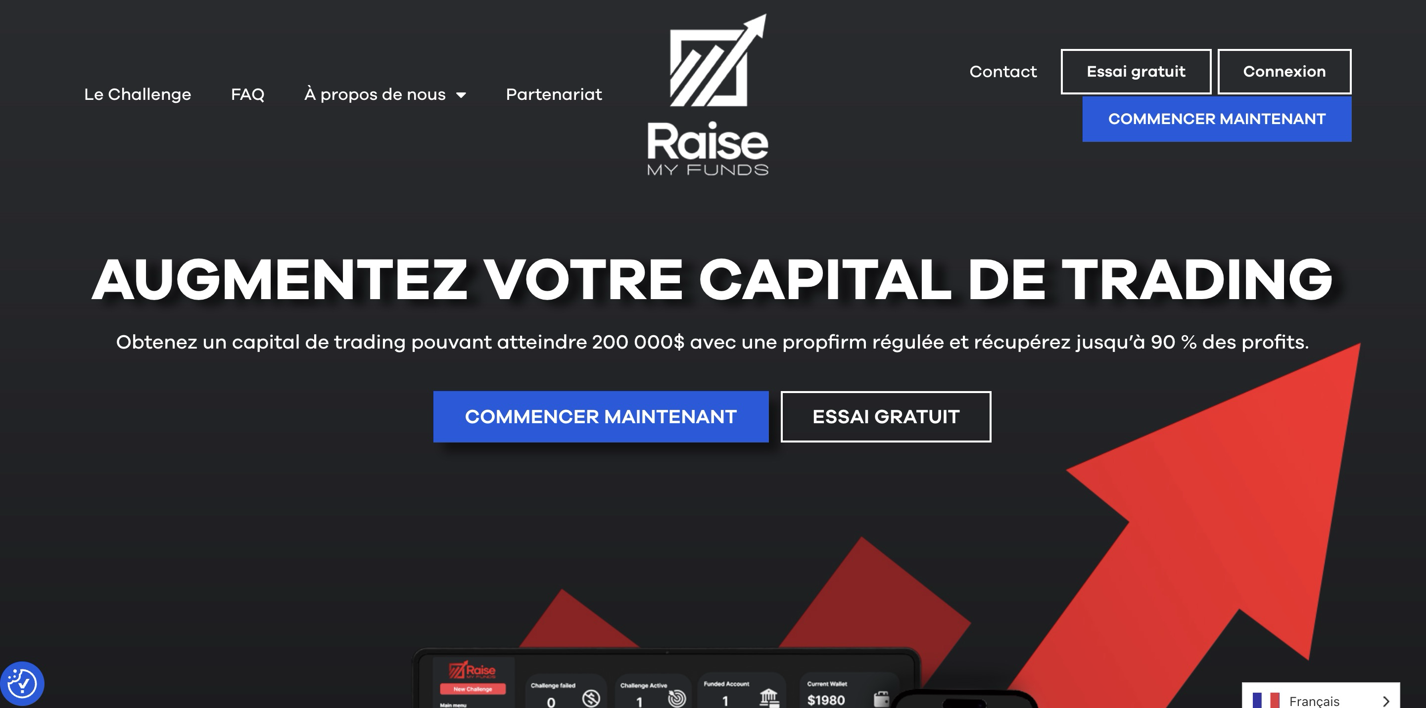 Raise My Funds dashboard screenshot